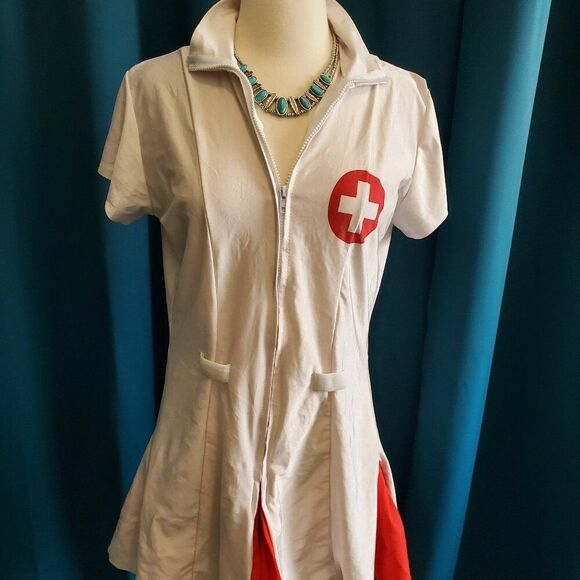 Sexy Stretchy Nurse Costume M/L - Picture 1 of 4